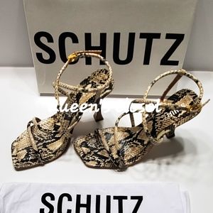 SCHUTZ | Lovi Snake Embossed Leather Strappy Sandal| BRAND NEW!